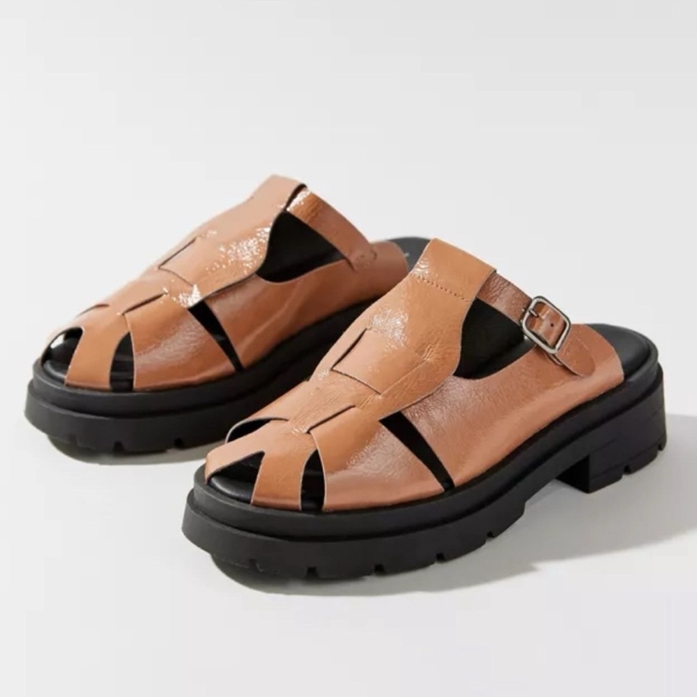 Intentionally Blank Kurt Clay Fisherman Sandals Shoes Mules Slip On Brown